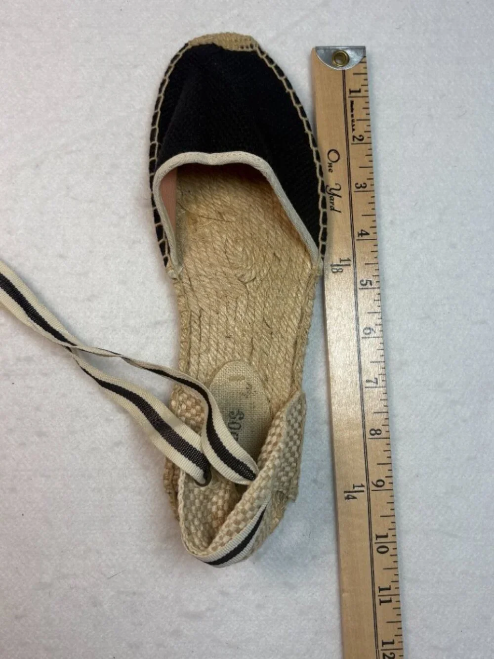 Soludos Cottagecore Black Ribbon Wrap Espadrilles Boho Chic Coastal Preppy Sz 8